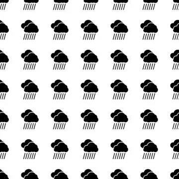 Cloud and rain seamless pattern. Vector Illustrazione stock