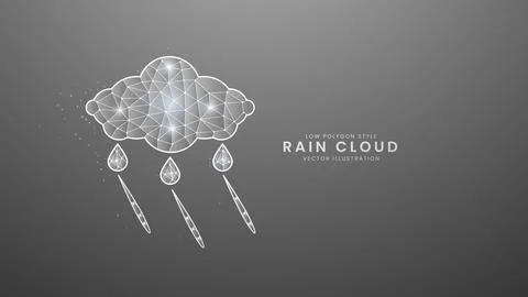 Cloud and rain for weather forecast. Rain drops with gray water, Modern dig.. Stock Illustration