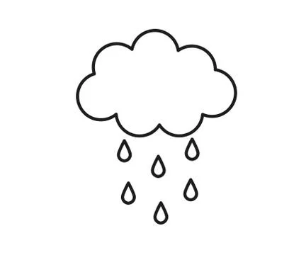 Cloud and rain on a white background. Symbol. Vector Stock Illustration