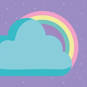 Cloud and rainbow design Illustrazione stock
