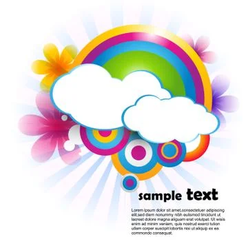 Cloud and rainbow Stock Illustration