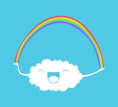 Cloud and rainbow illustration Stock Illustration