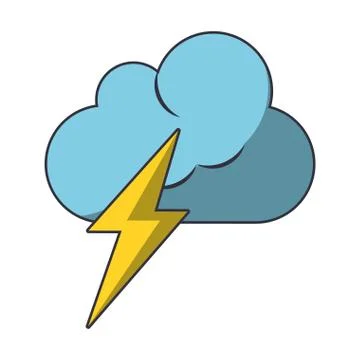 Cloud and ray cartoon isolated Stock Illustration