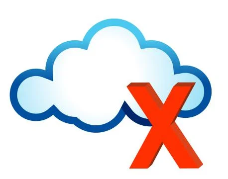 Cloud and red cross mark Stock Illustration
