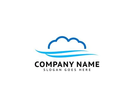Cloud and sea wave icon logo vector design Stock Illustration