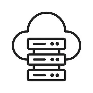 Cloud and Server Data icon vector image.  Stock Illustration
