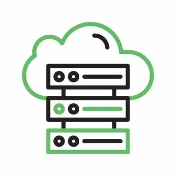 Cloud and Server Data icon vector image. 스톡 일러스트