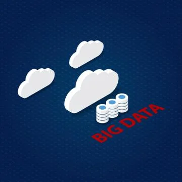 Cloud and server on a digital background. Stock Illustration