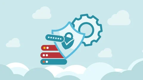 Cloud and Server Security Representation Minimalistic Illustration Stock Footage 326804257