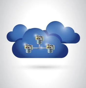 Cloud and servers illustration design Stock Illustration