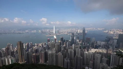 Cloud and shadow timelapse of  Hong Kong skyscrapers Stock Footage 91459256