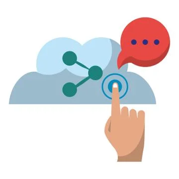 Cloud and sharing and power bottom Ilustração Stock