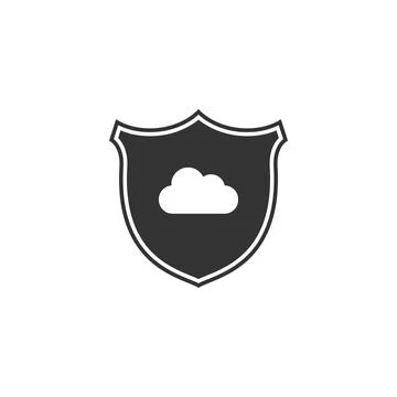 Cloud and shield icon isolated. Cloud storage data protection. Security, safety Stock Illustration
