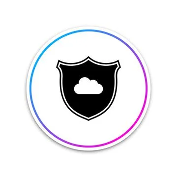 Cloud and shield icon isolated on white background. Cloud storage data 스톡 일러스트