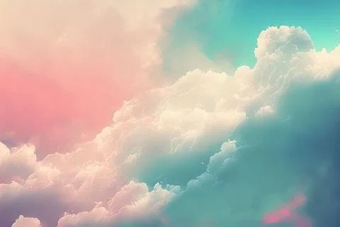 Cloud and sky with a pastel colored background Stock Illustration