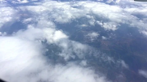 Cloud and sky pastel colors abstract nature background. airplane and green Stock Footage 157608524
