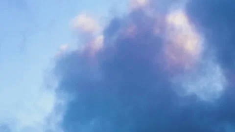 Cloud and small bird in sunset sky. Stock Footage 135738567