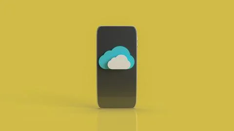 The cloud and smart phone for technology network content 3d rendering Stock Photos