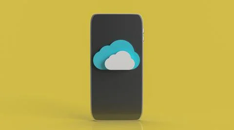 The cloud and smart phone for technology network content 3d rendering Stock Photos