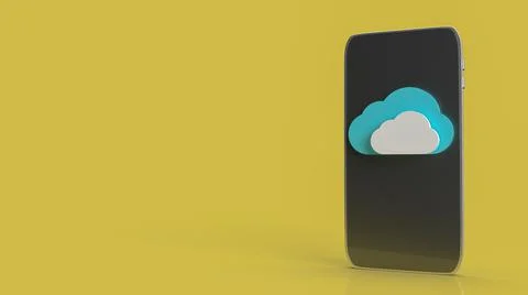 The cloud and smart phone for technology network content 3d rendering Stock Photos