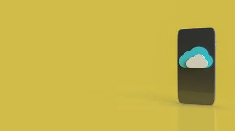The cloud and smart phone for technology network content 3d rendering Stock Photos