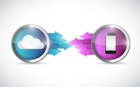 Cloud and smartphone illustration design Stock Illustration