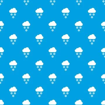 Cloud and snowflakes pattern seamless blue イラスト素材