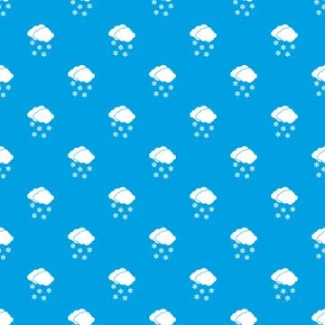 Cloud and snowflakes pattern seamless blue 스톡 일러스트