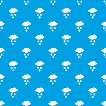 Cloud and snowflakes pattern seamless blue Stock Illustration
