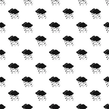 Cloud and snowflakes pattern, simple style Illustrazione stock