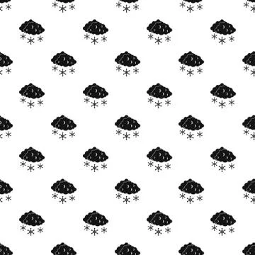 Cloud and snowflakes pattern, simple style Stock Illustration