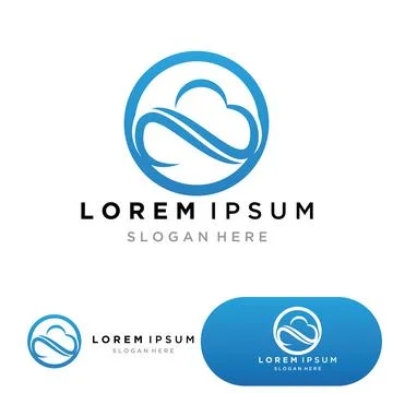 Cloud and sun data logo and symbols icons Stock Illustration