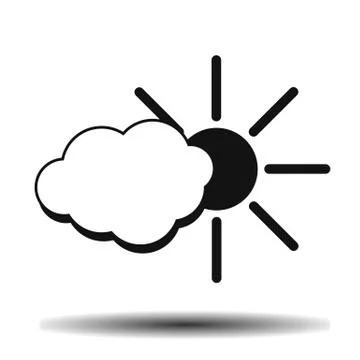 Cloud and the sun flat vector Illustrazione stock