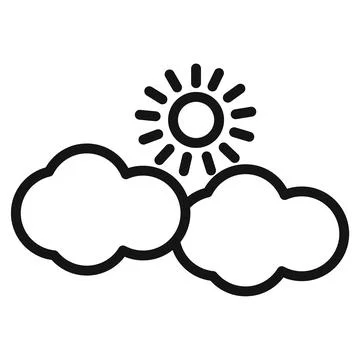 Cloud and Sun Icon Perfect for Weather Forecast Widgets Stock Illustration