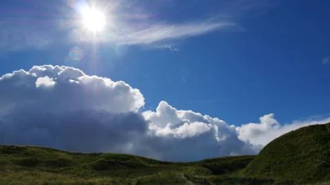 Cloud and Sun Over Scottish Hills Stock Photos
