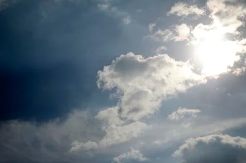 Cloud and sun on sky Stock Photos