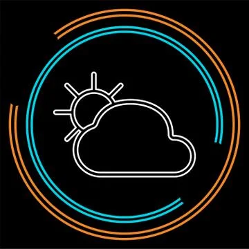 Cloud and sun - weather forecast icon, seasons Stock Illustration