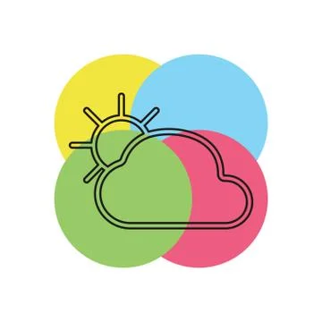 Cloud and sun - weather forecast icon, seasons Stock Illustration