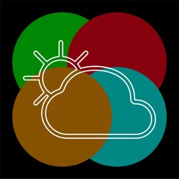 Cloud and sun - weather forecast icon, seasons Stock Illustration