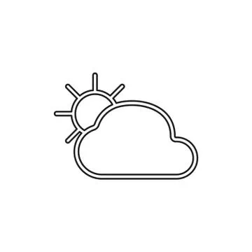Cloud and sun - weather forecast icon, seasons Stock Illustration
