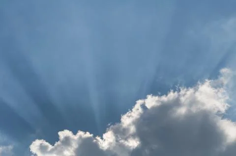 Cloud and Sunbeams Horizontal Stock Photos