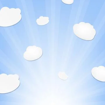 Cloud and sunburst Stock Illustration