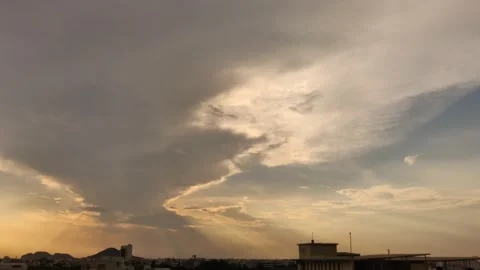 Cloud and Sunset Timelapse Stock Footage 153614137