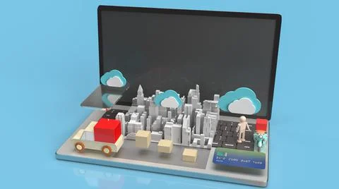 The cloud and technology equipment for CLOUD COMPUTING content 3d rendering.. Illustrazione stock
