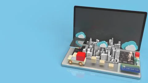 The cloud and technology equipment for CLOUD COMPUTING content 3d rendering.. Stock Illustration