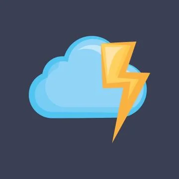 Cloud and thunder icon Illustrazione stock