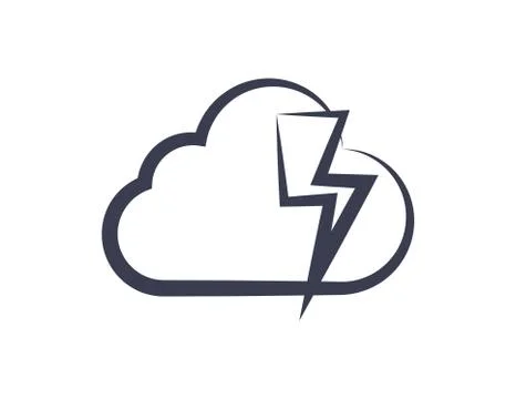 Cloud and thunder icon Stock Illustration