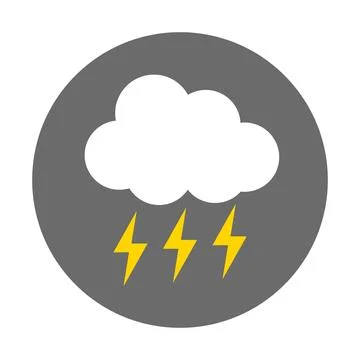 Cloud and thunder icon. Vector. Stock Illustration