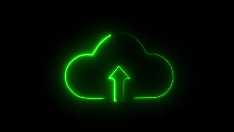 Cloud and upload icon green Stock-Footage 331849751