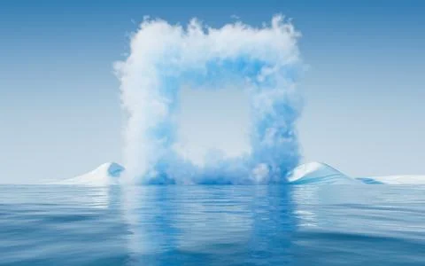 Cloud and water surface, 3d rendering. Stock Illustration